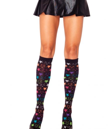 Rainbow Star Knee Socks
