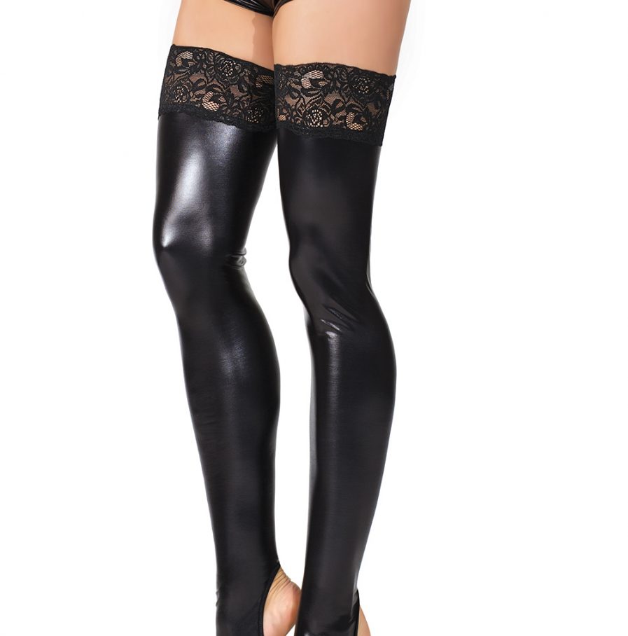 Toeless Wet Look Stockings