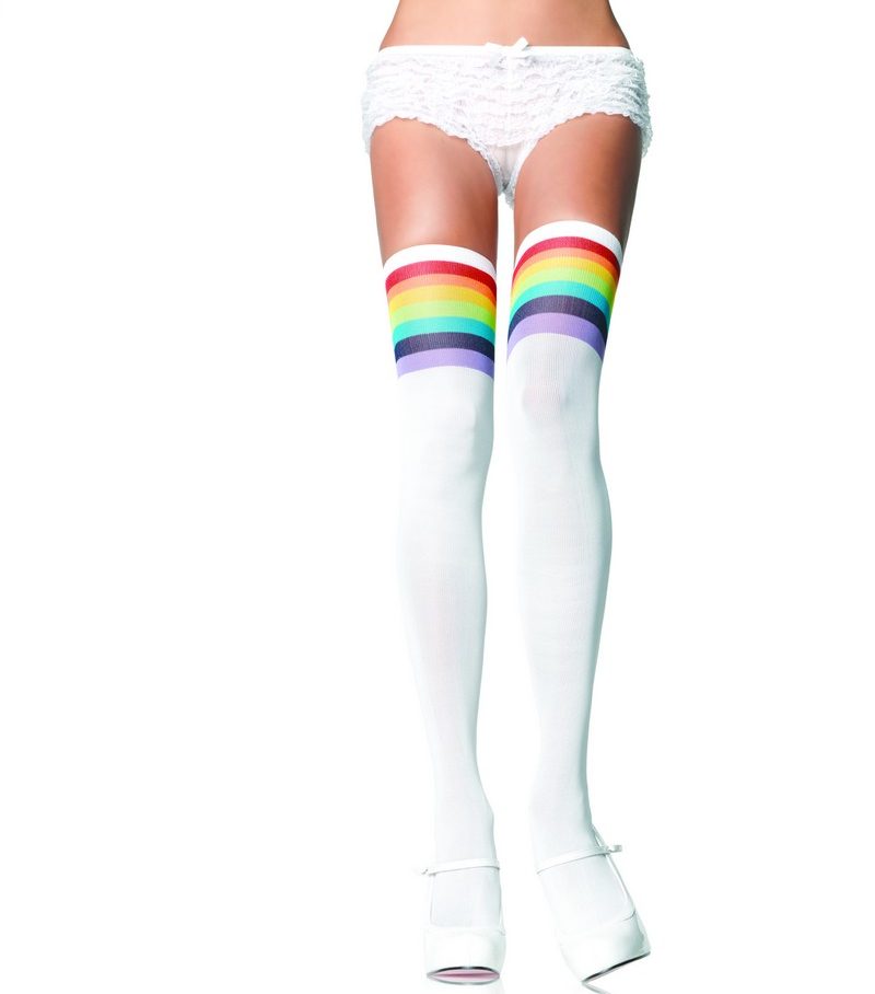 Rainbow Stripe Top Thigh Highs